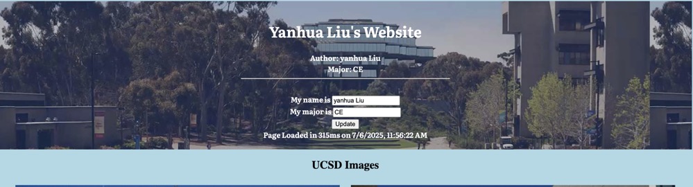 Screenshot of portfolio site